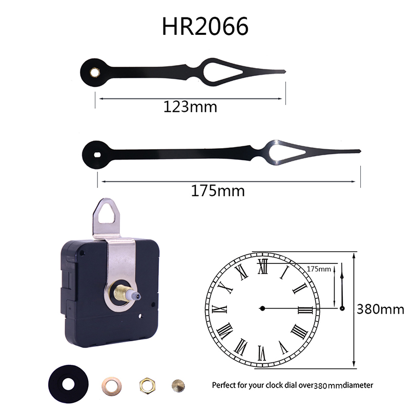 Hr1688 - 17mm noyau d 'horloge noire et pointeur d' horloge hr2066